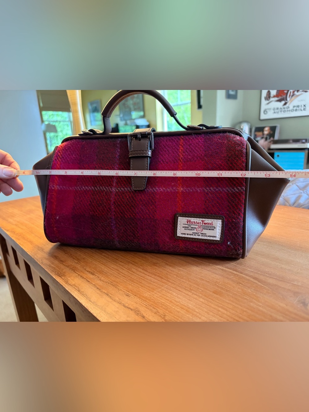 Harris Tweed Brown Leather and tweed Doctor-Style Satchel - Picture 10 of 12